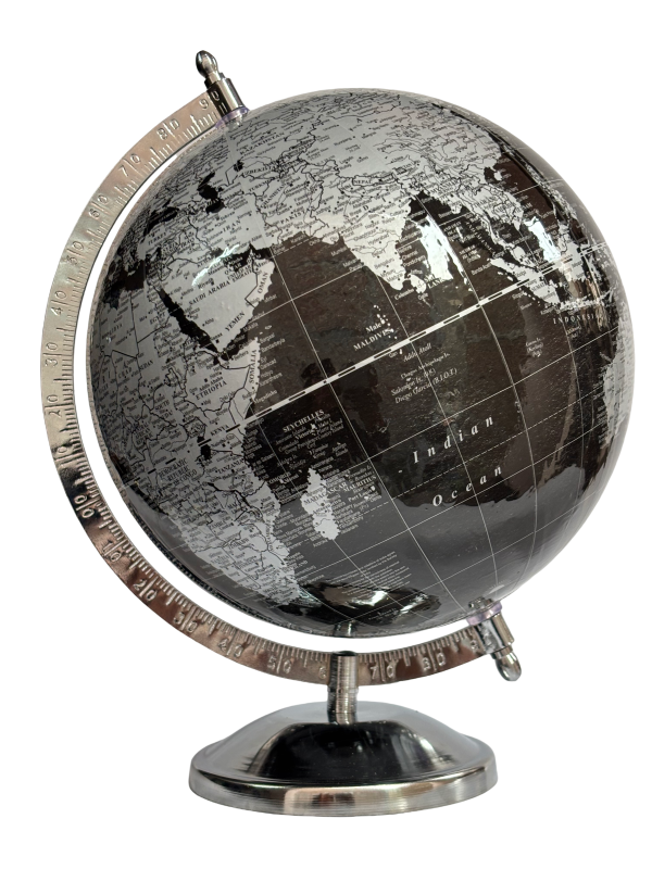 8 Inch Black & Silver Display with Chrome Arc